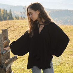 Сорочка з помпонами Хмара, чорна